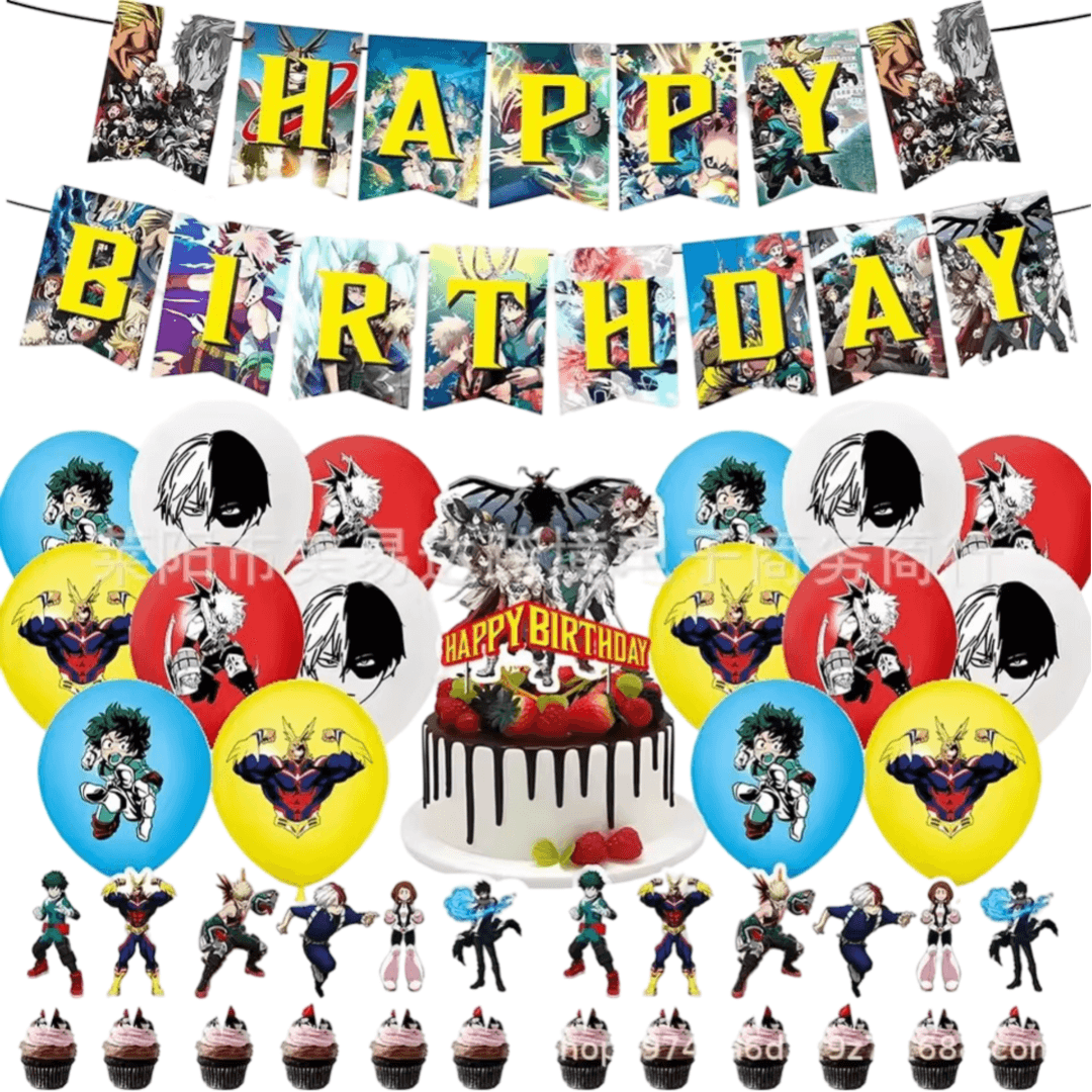 Anime My Hero Academia Birthday Party Decorations Set