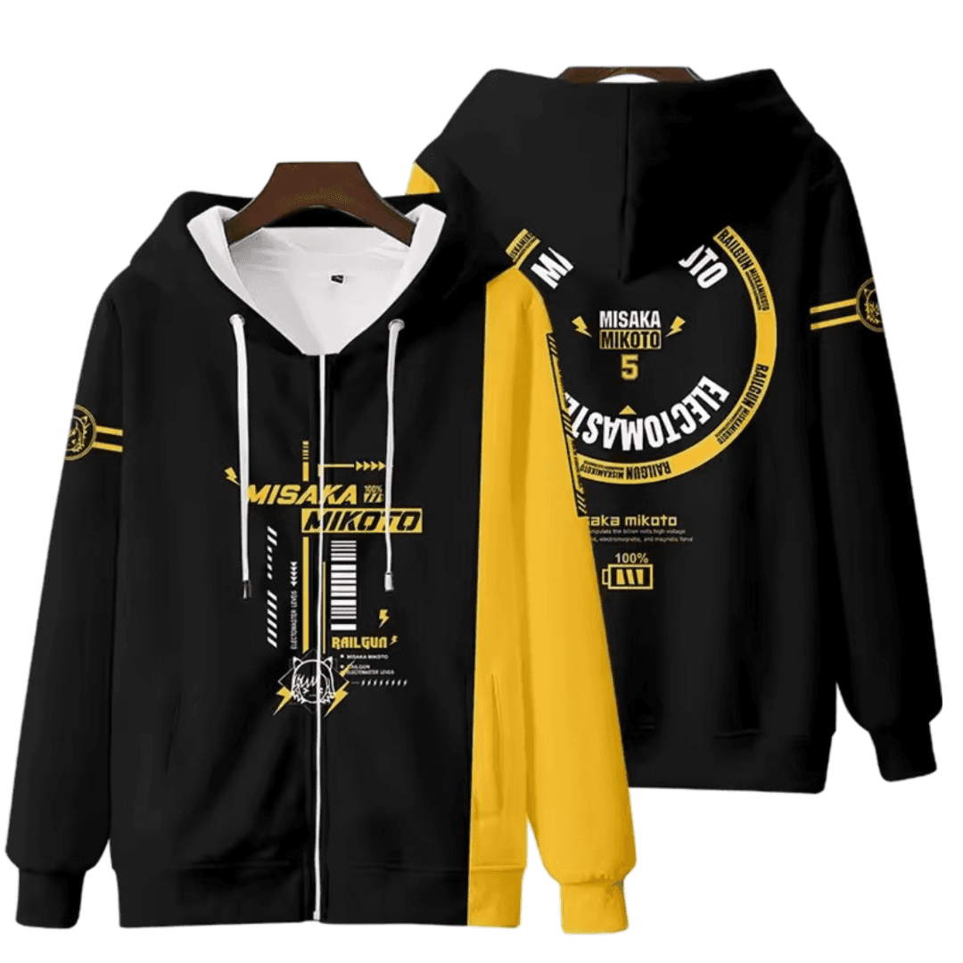Anime A Certain Magical Index Misaka Mikoto Casual Zipper Hoodie