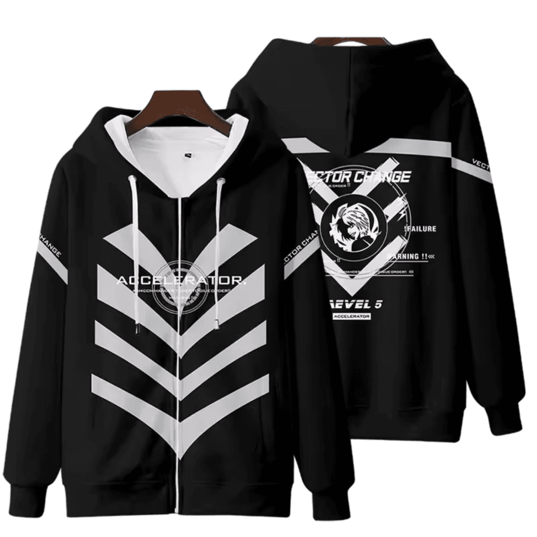 Anime A Certain Magical Index Accelerator Black Zipper Hoodie