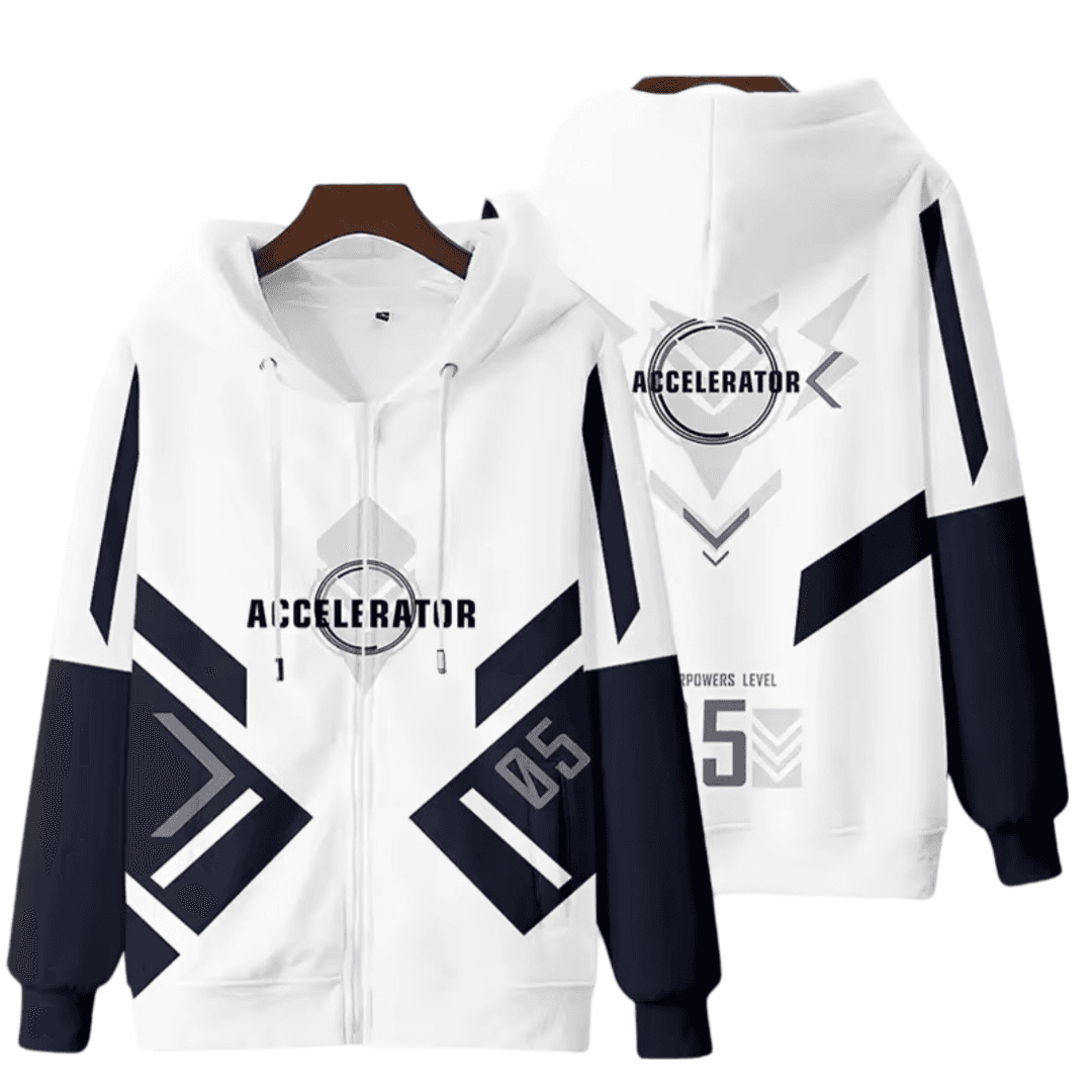 A Certain Magical Index Anime Accelerator Casual Zipper Hoodie