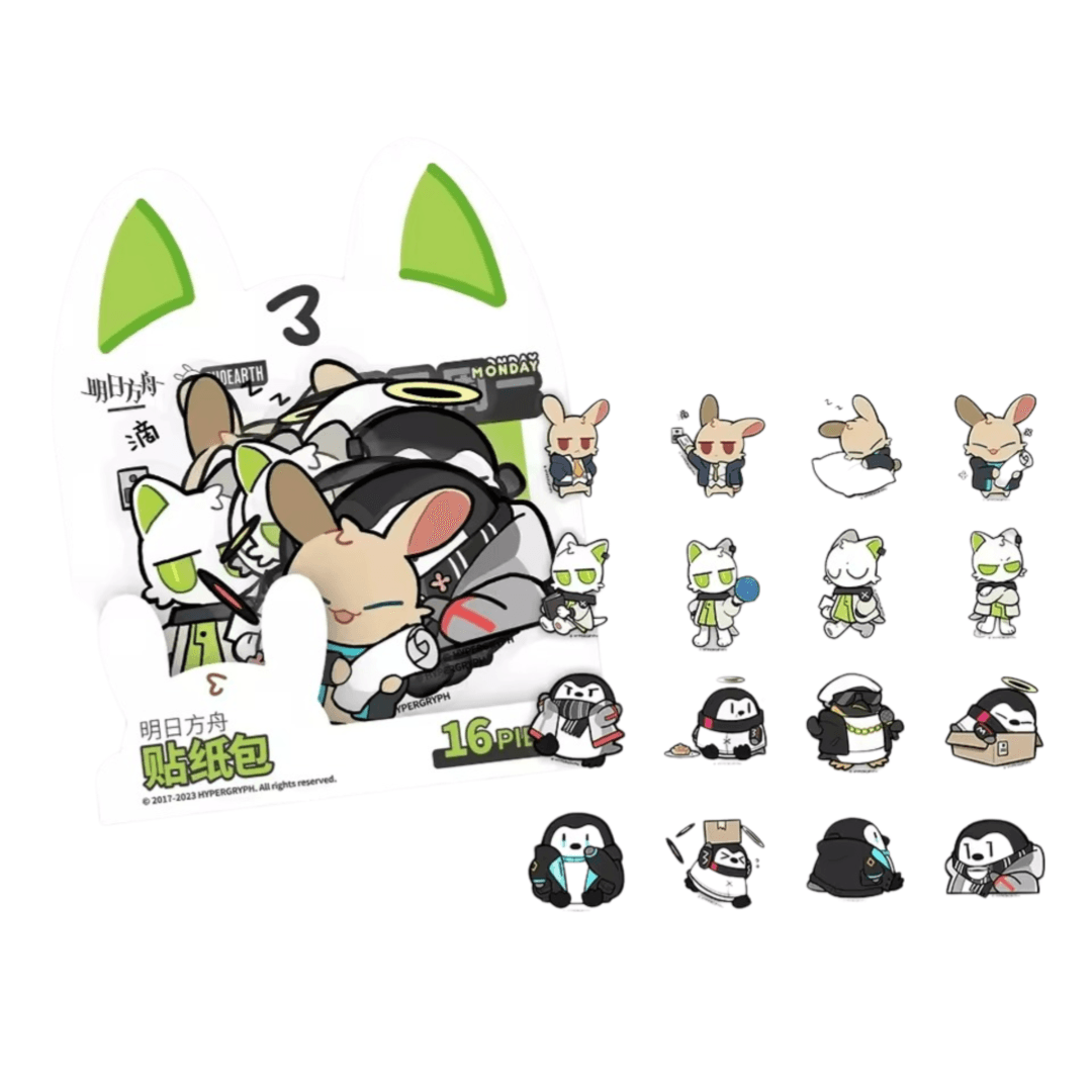 16Pcs/set Anime Arknights Monday Again Stickers