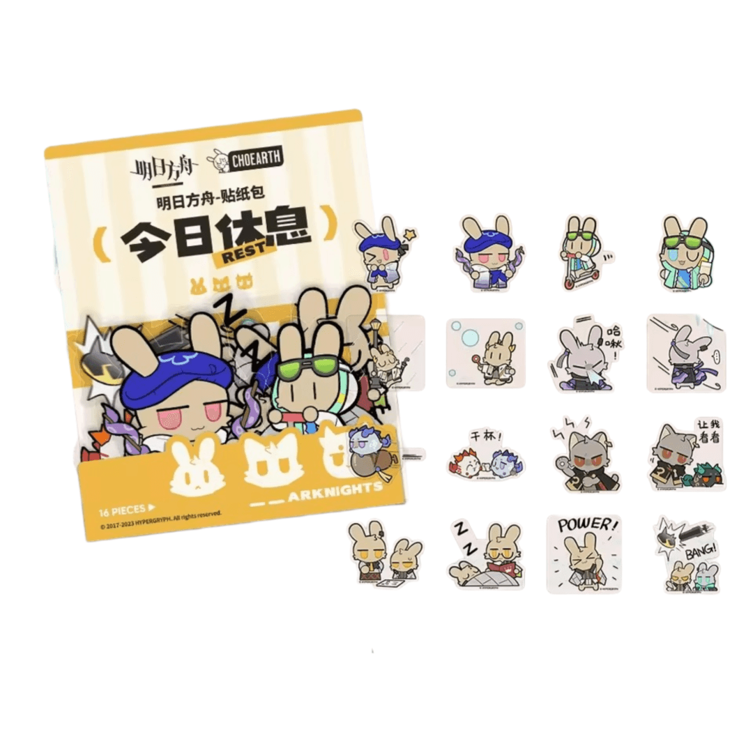 16Pcs/set Anime Arknights Rest Today Stickers