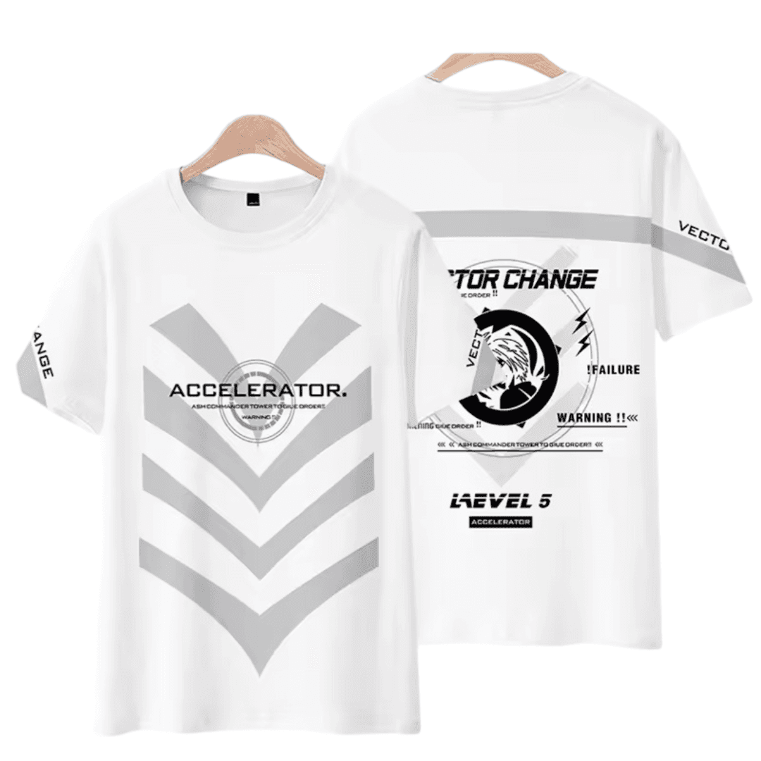 Anime A Certain Magical Index Accelerator Short Sleeve White T-Shirt
