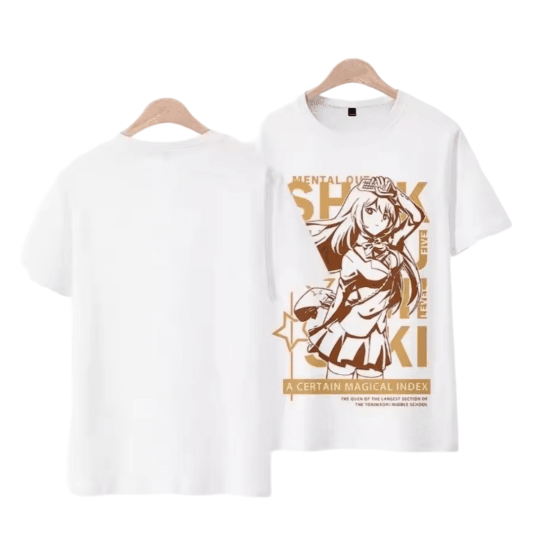 Anime A Certain Magical Index Misaka Mikoto White T-Shirt