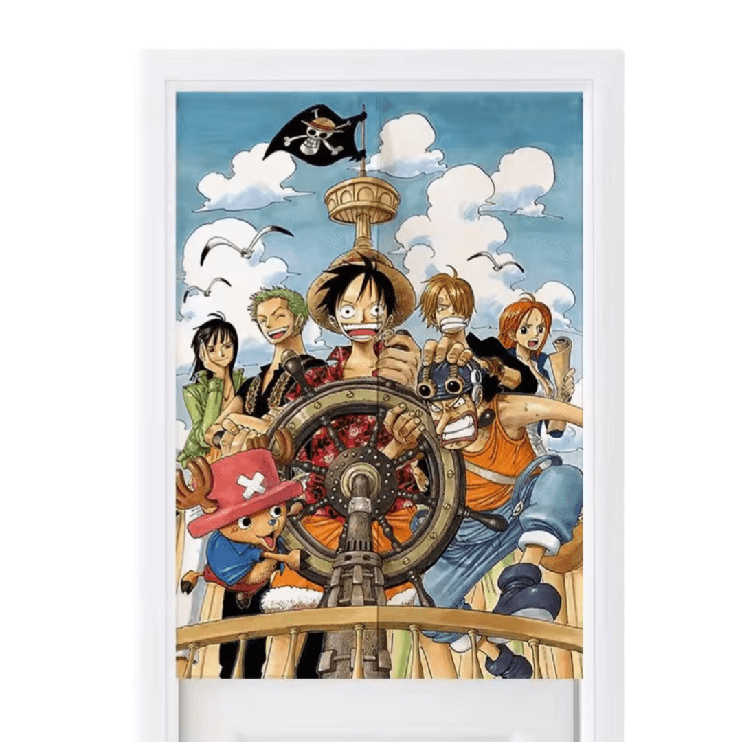 One Piece Anime Luffy With Friends Door Curtains