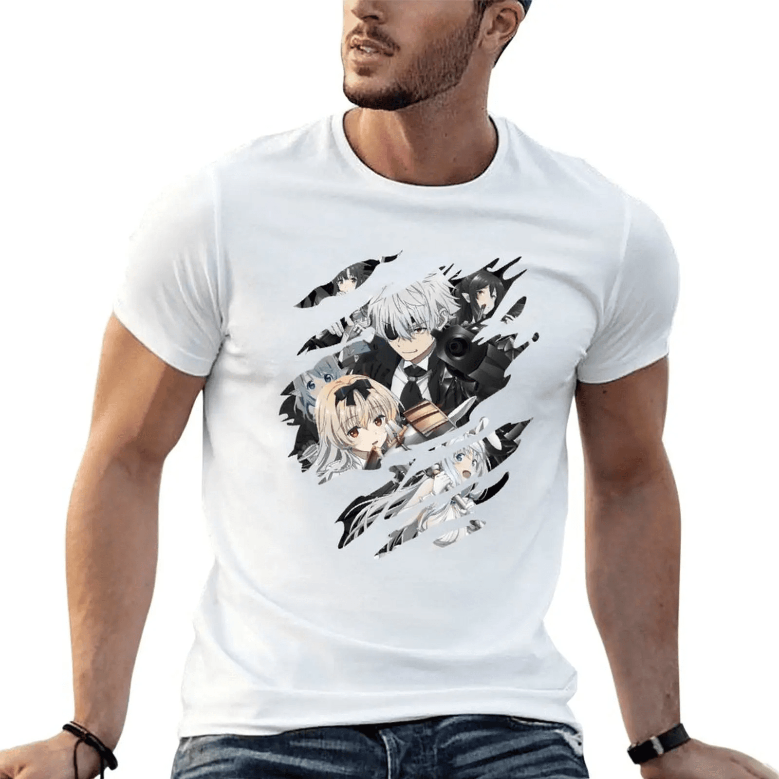 Anime Arifureta: From Commonplace To World's Strongest Yue And Hajime Nagumo Casual Black T-Shirt — detail 2