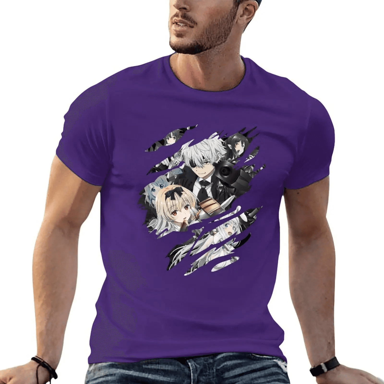Anime Arifureta: From Commonplace To World's Strongest Yue And Hajime Nagumo Casual Black T-Shirt — detail 1