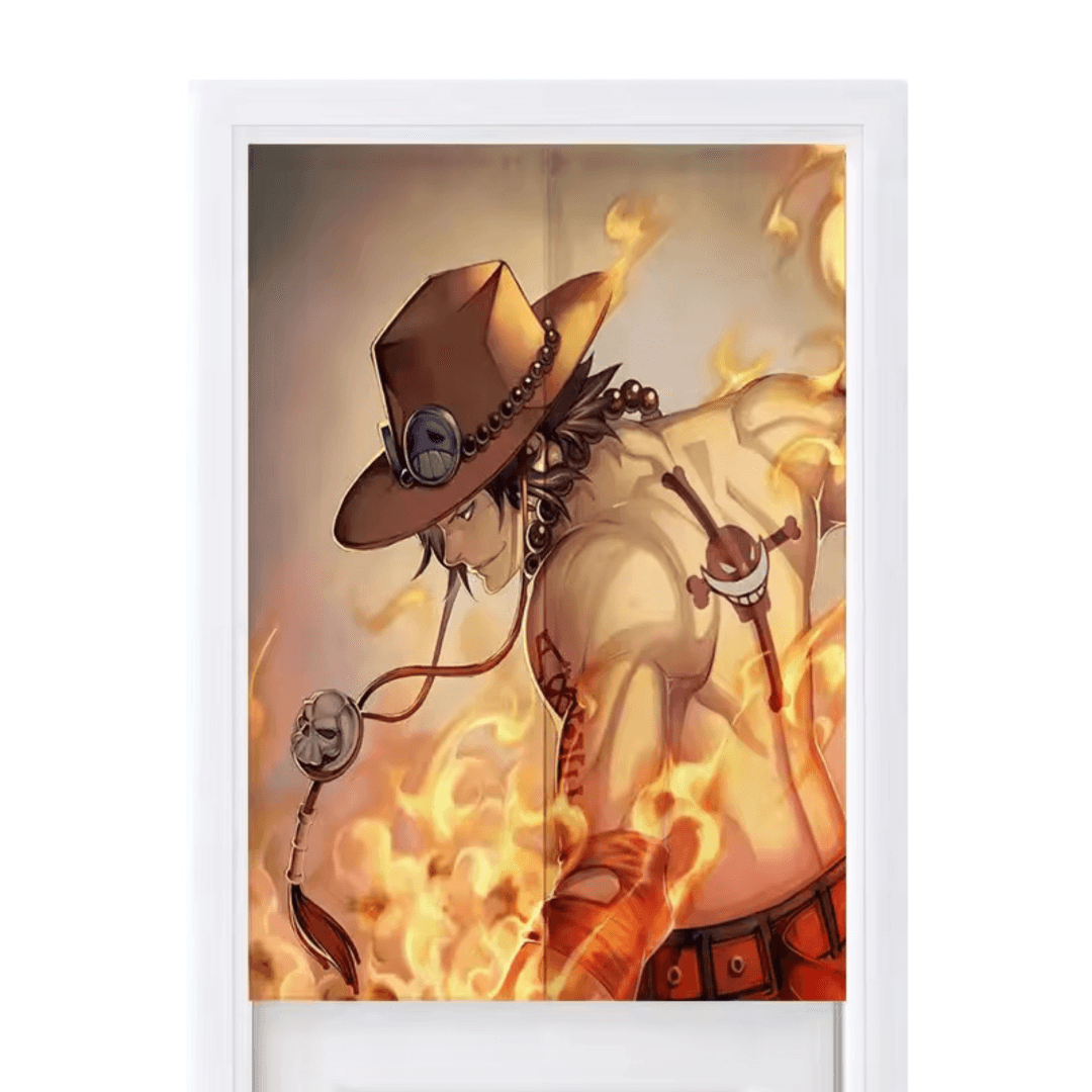 Anime One Piece Portgas D. Ace Printed Door Curtains
