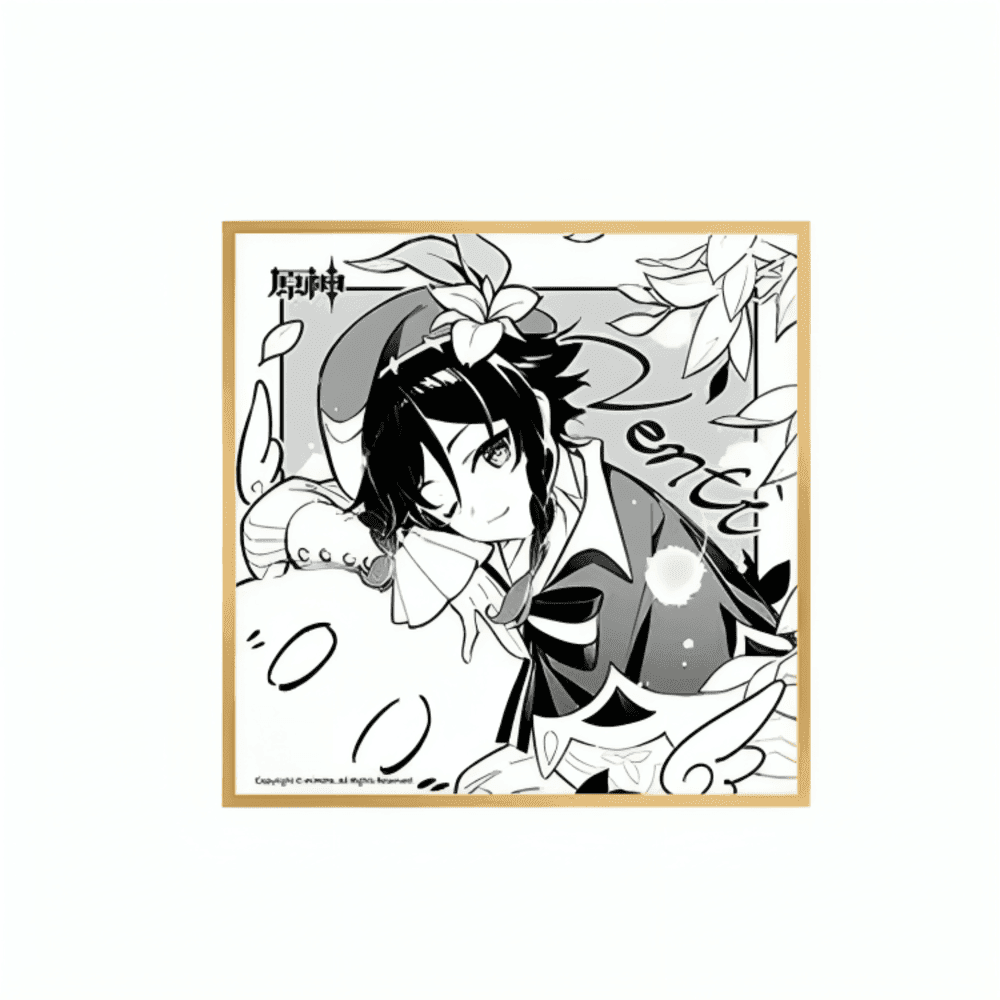 Anime Genshin Impact Venti Black And White Shikishi Board