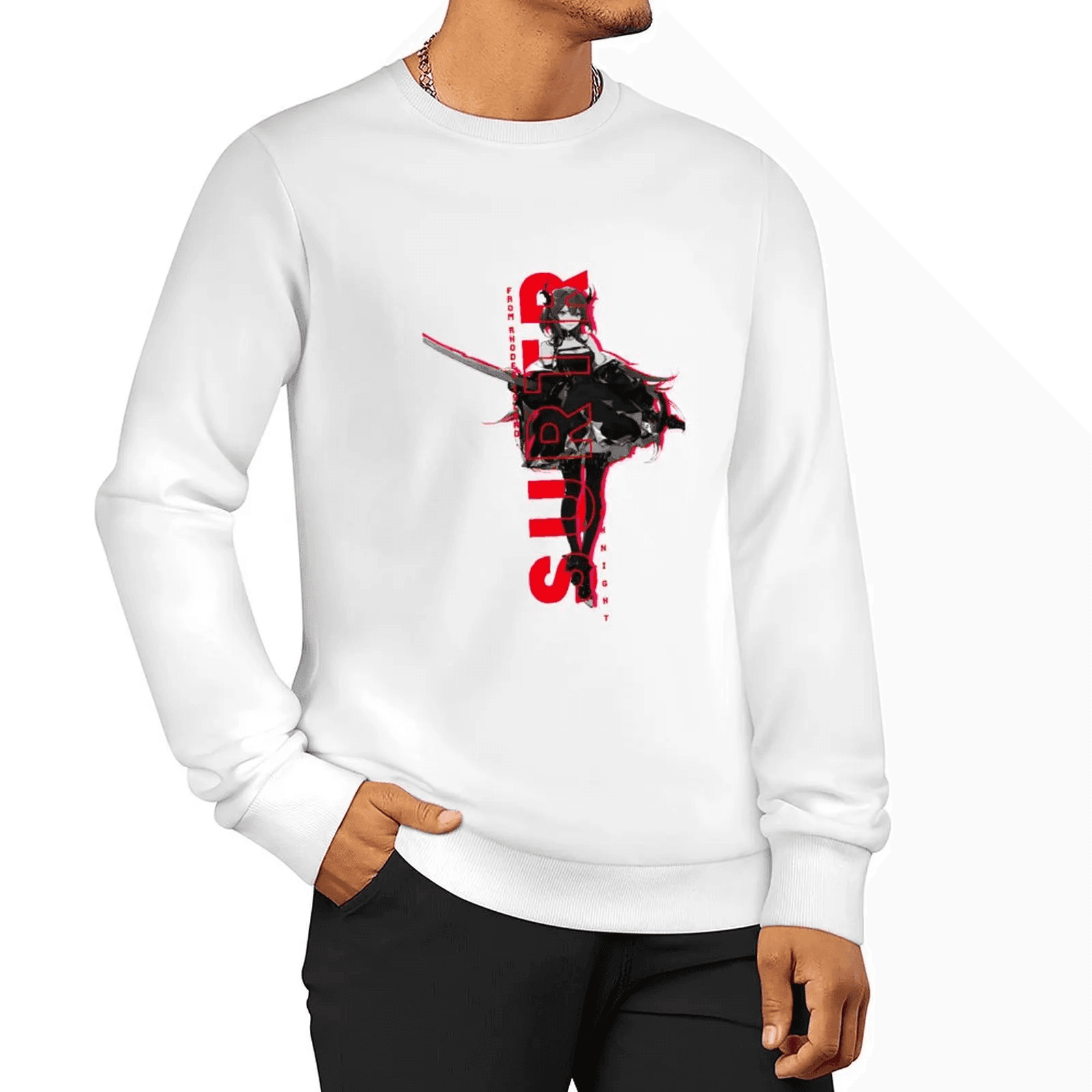 Anime Arknights Surtr Rhode Island Long Sleeve Sweatshirt — detail 1