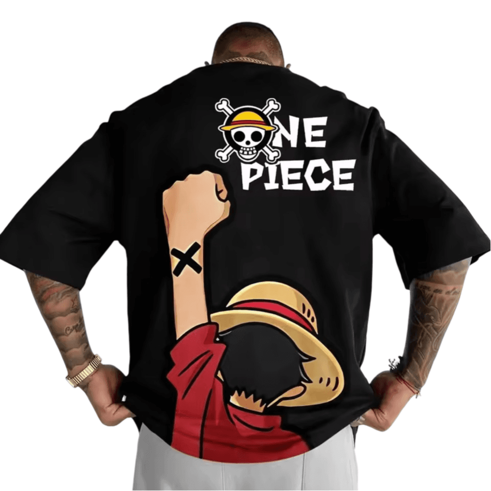 Anime One Piece Monkey D. Luffy Polyester T-Shirt