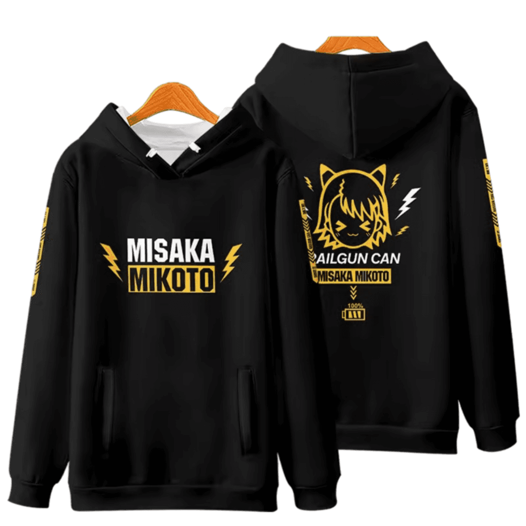 Anime A Certain Magical Index Mikoto Misaka Black Hoodie