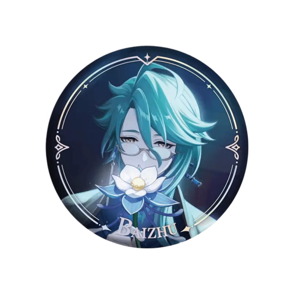 Anime Genshin Impact Baizhu Original Authentic Badge