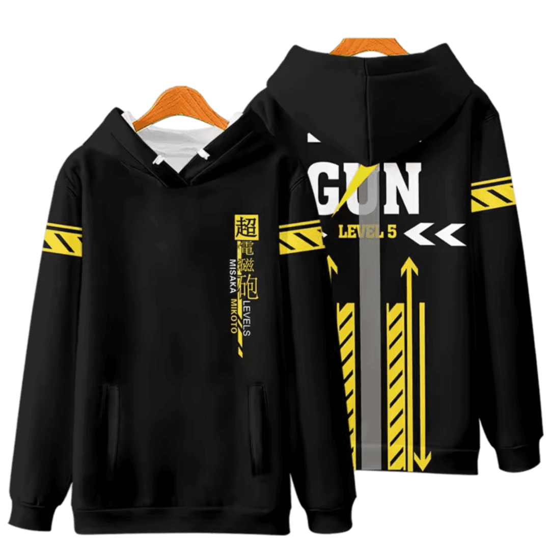 Anime A Certain Magical Index Mikoto Misaka Casual Black Hoodie