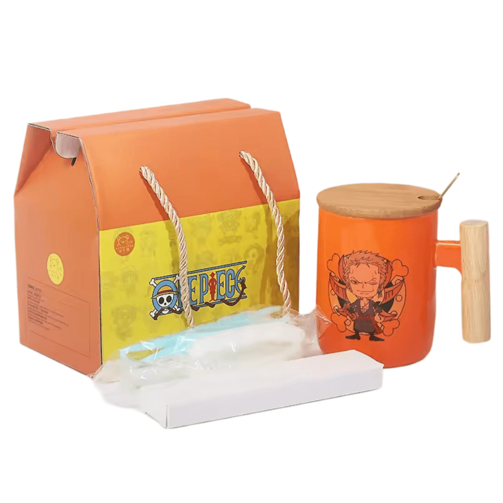One Piece Sanji Anime Ceramic Mug With Lid Spoon