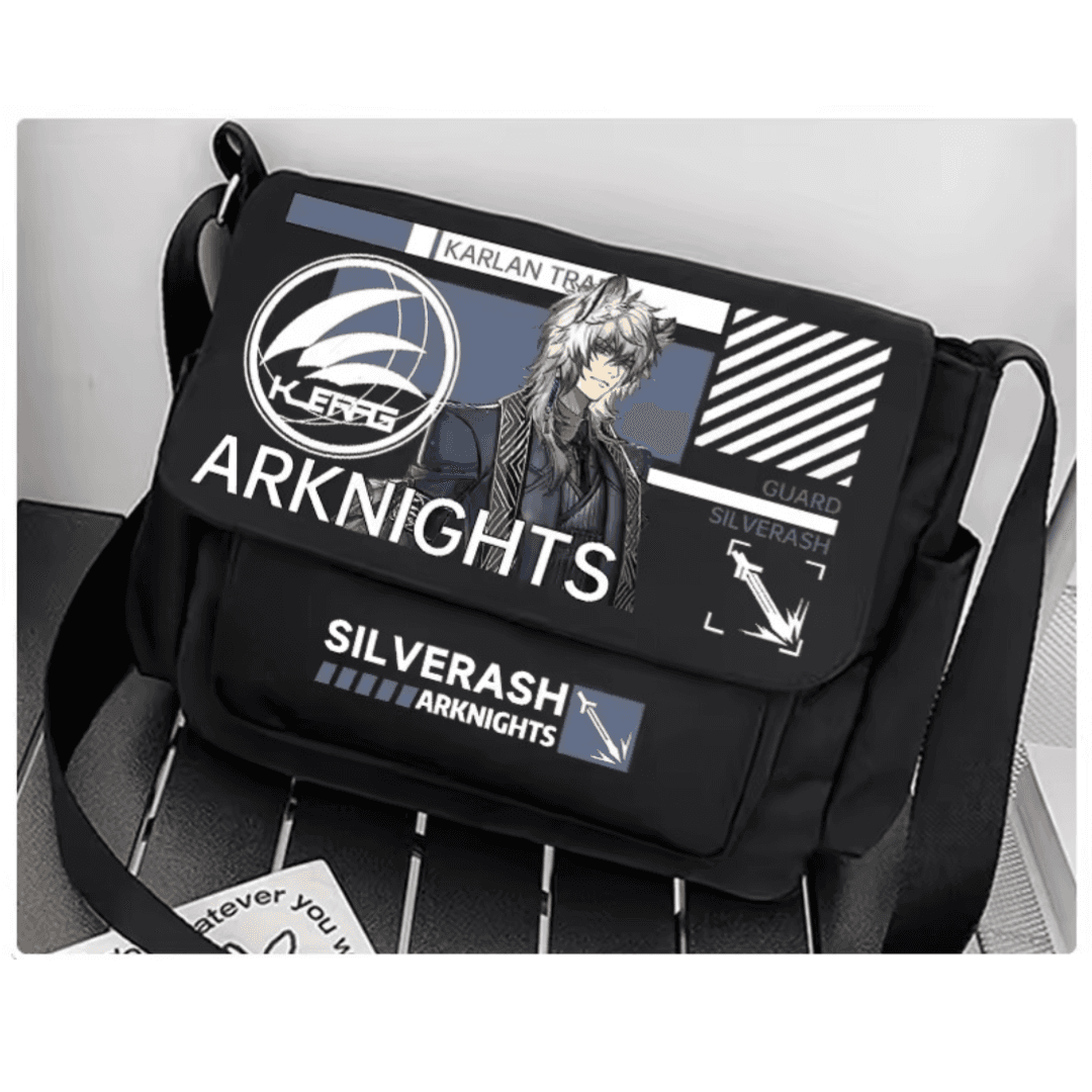 Anime Arknights SilverAsh Black Shoulder Bag