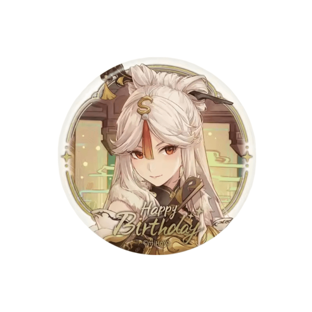 Anime Genshin Impact Ningguang Happy Birthday Print Badge