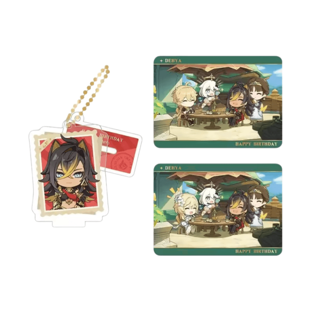 Anime Genshin Impact Dehya Acrylic Stand And Collection Card Set
