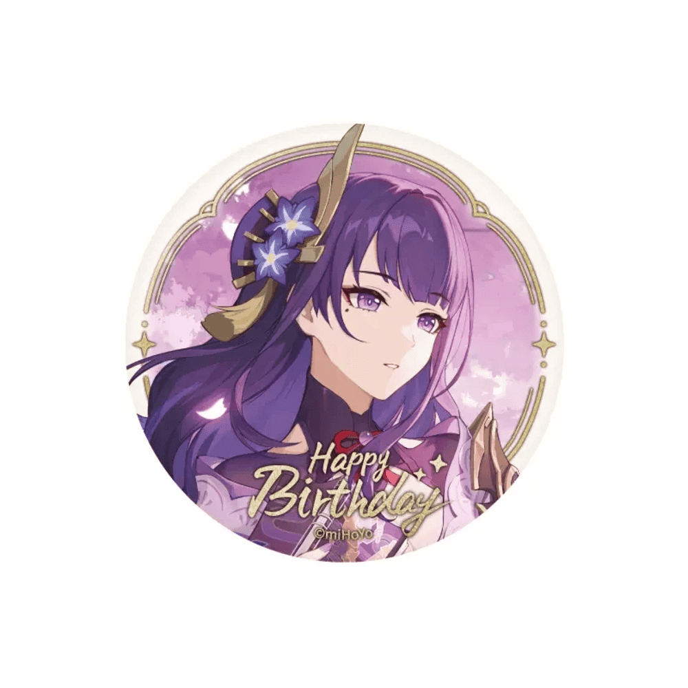 Anime Genshin Impact Raiden Shogun Birthday Series Badge