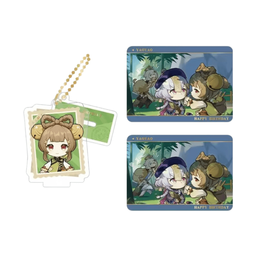 Anime Genshin Impact Yaoyao Acrylic Stand And Collection Card Set