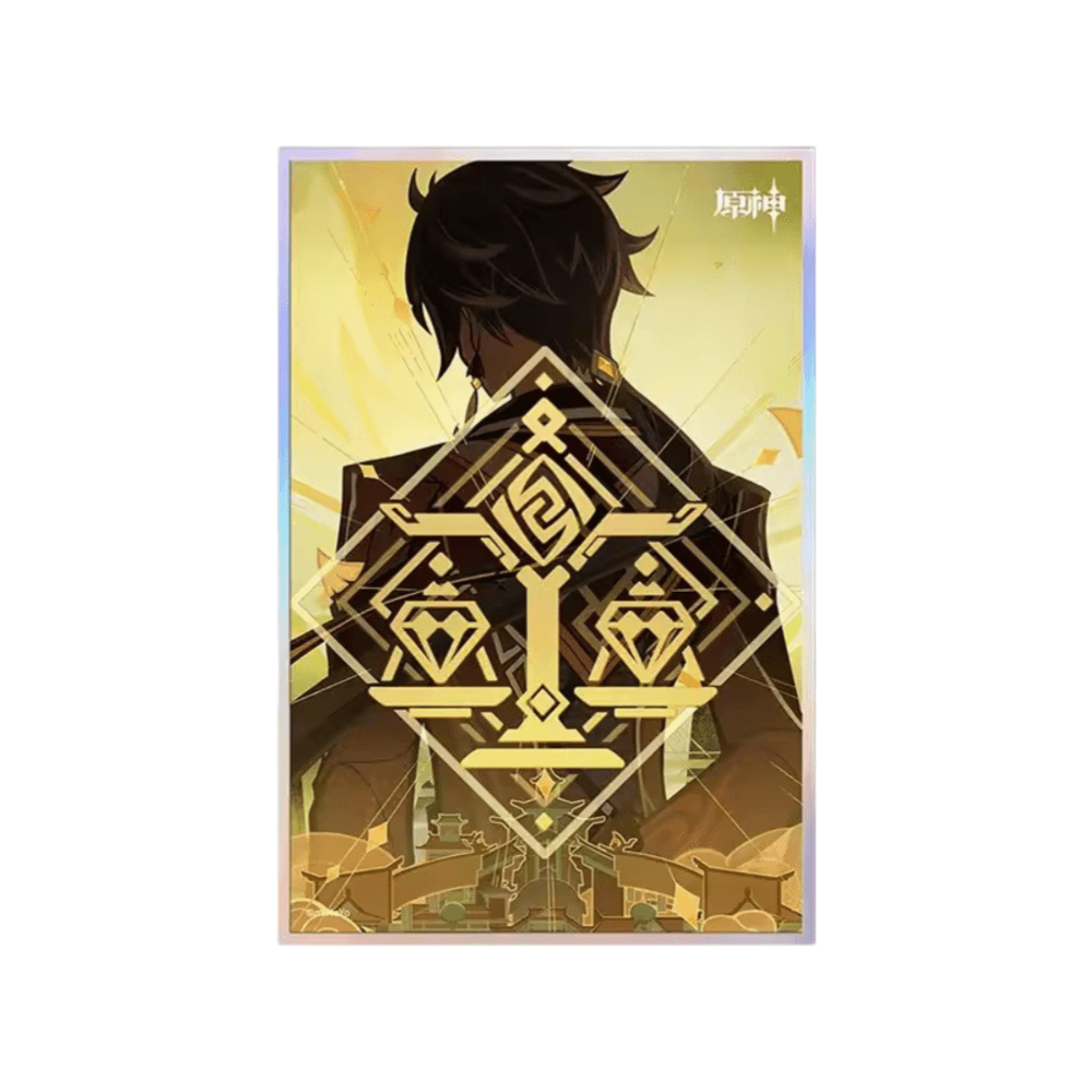 Anime Genshin Impact Zhongli TCG Card Colored Paper