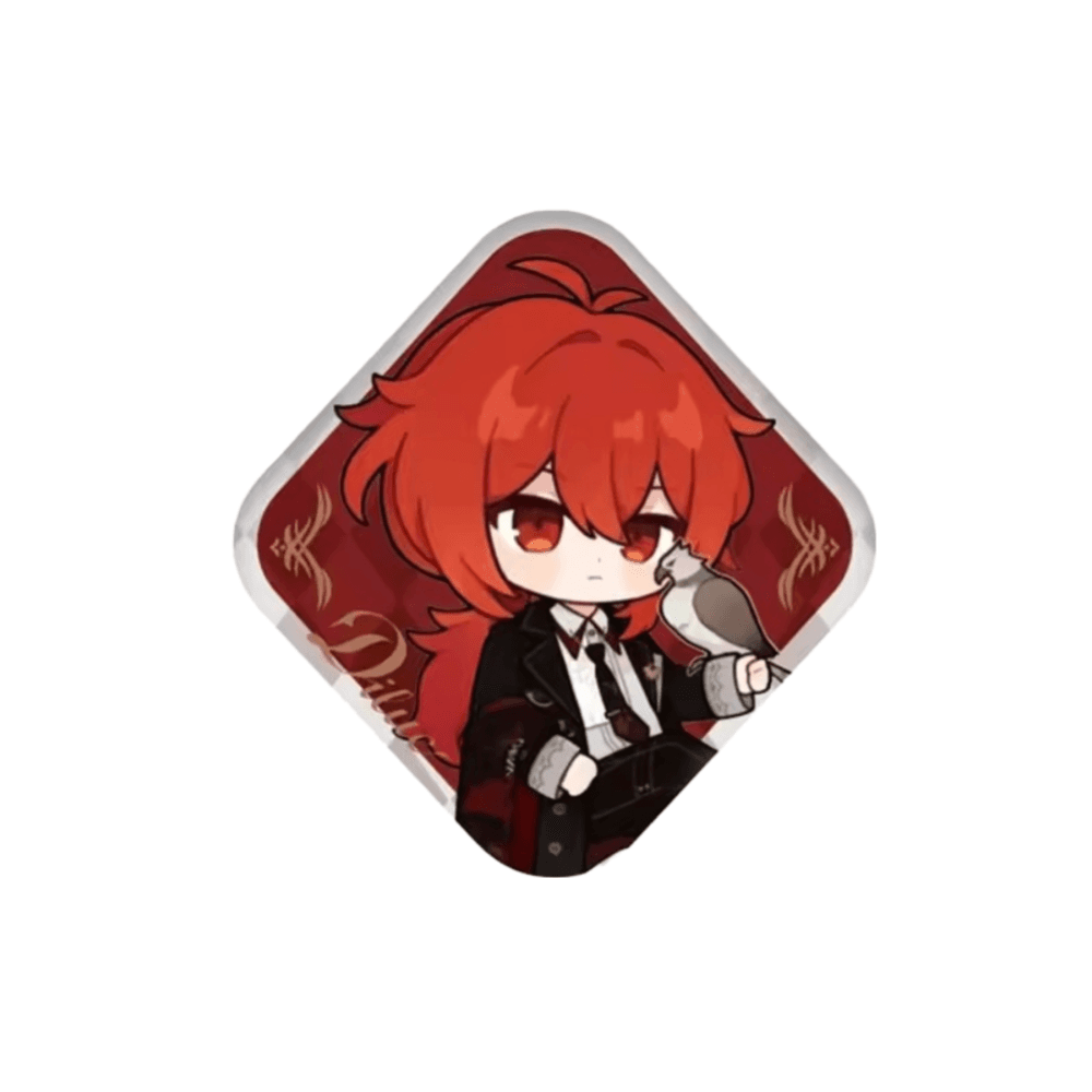 Genshin Impact Anime Diluc Print Badge