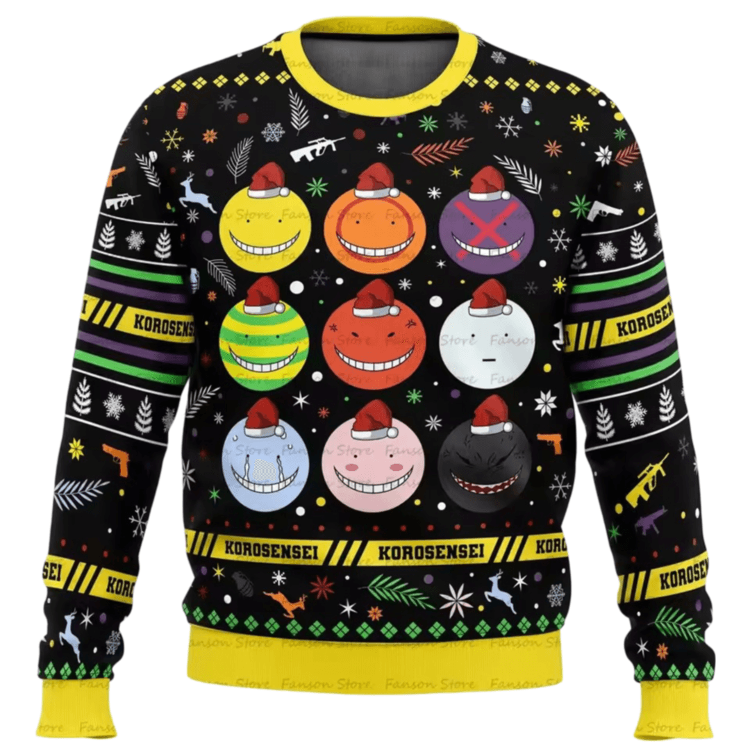 Anime Assassination Classroom Koro-Sensei Ugly Christmas Sweater