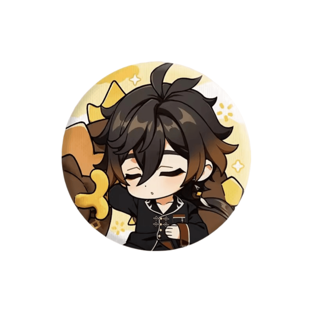 Anime Genshin Impact Zhongli Print Badge