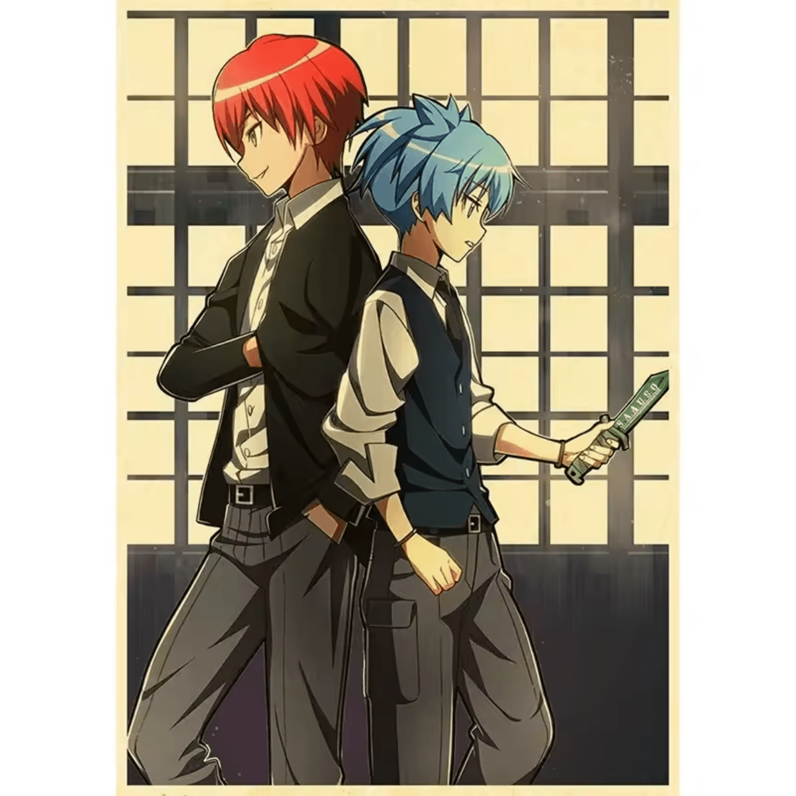 Anime Assassination Classroom Karma Akabane And Nagisa Shiota Poster Wall Art