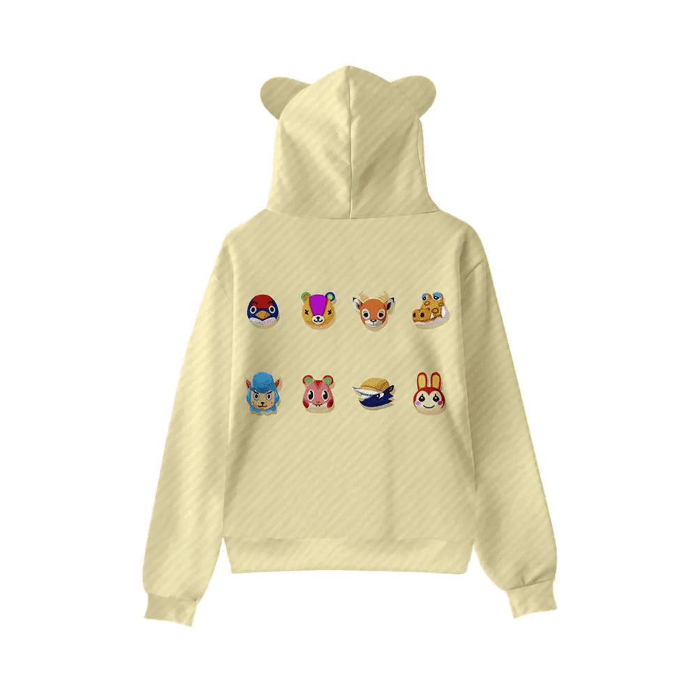 Animal Crossing Anime Characters Printed Cat Ears Casual Hoodie — detail 1