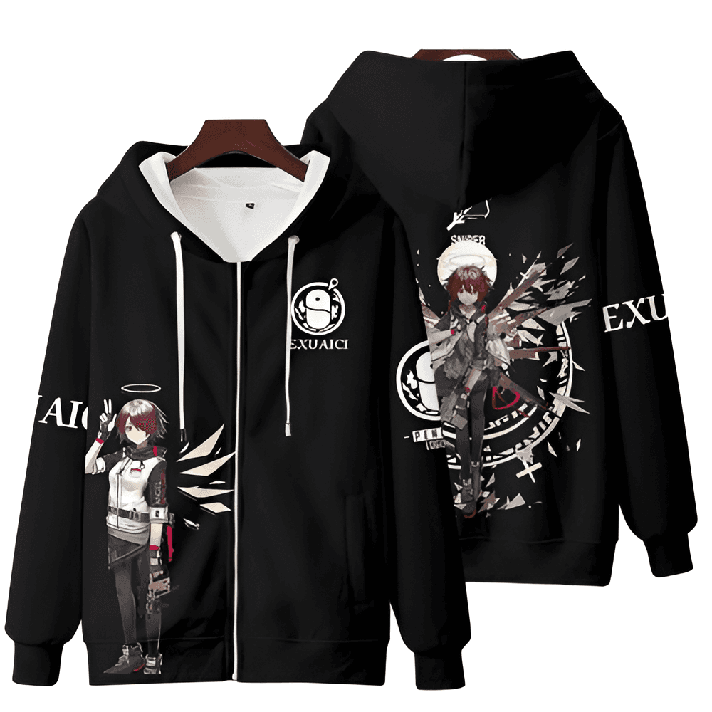 Arknights Anime Exusiai Zipper Hoodie