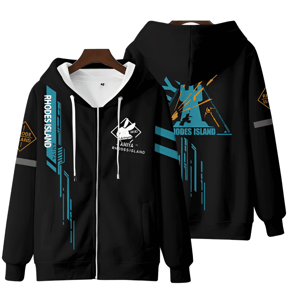 Anime Arknights Amiya Rhodes Island Zipper Hoodie
