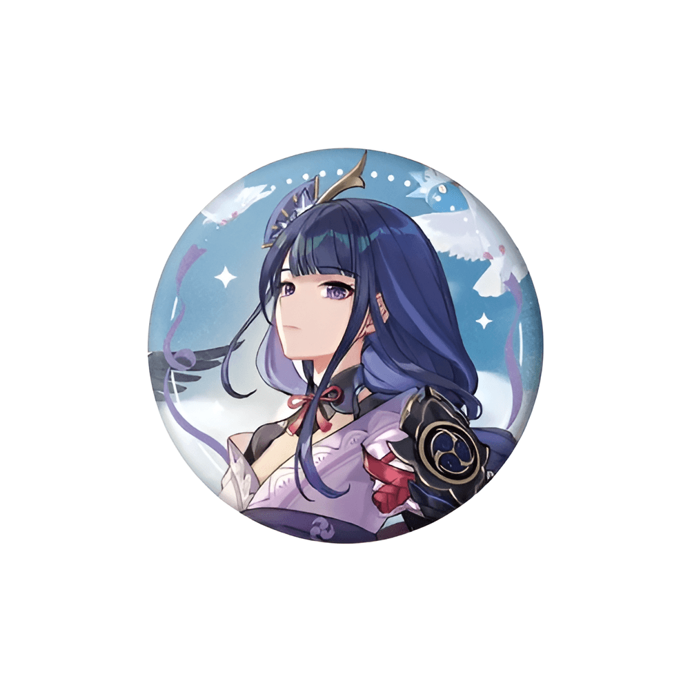 Genshin Impact Anime Raiden Shogun Tinplate Badge
