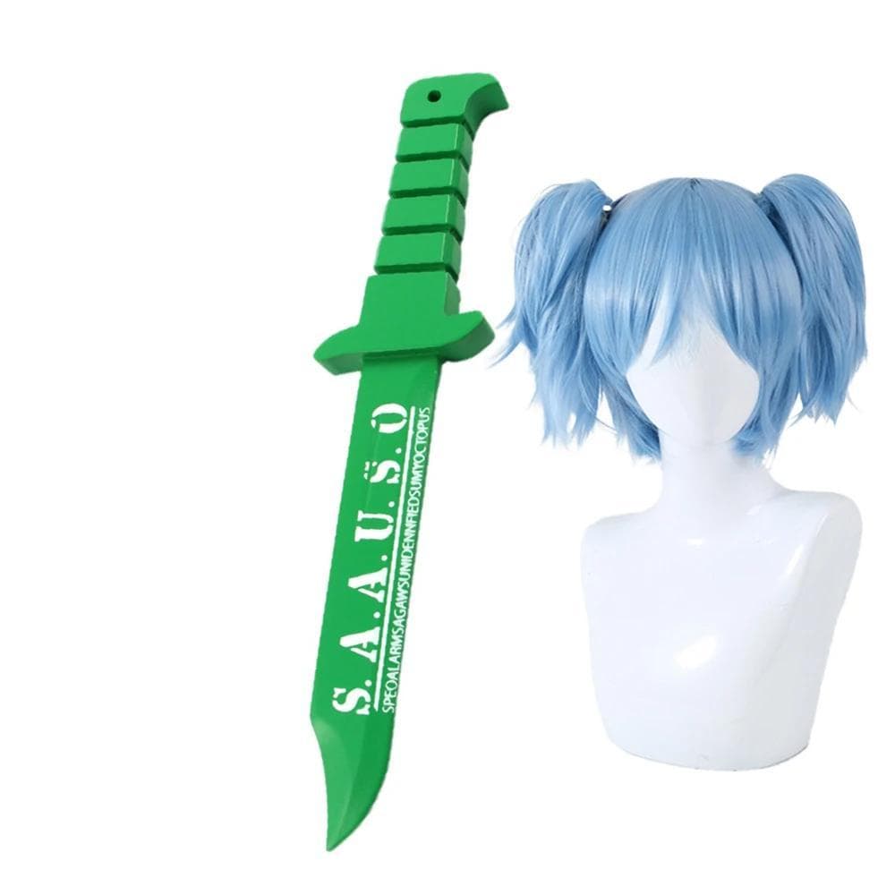 Anime Assassination Classroom Shiota Nagisa Cosplay Costume Green Knife And Wig