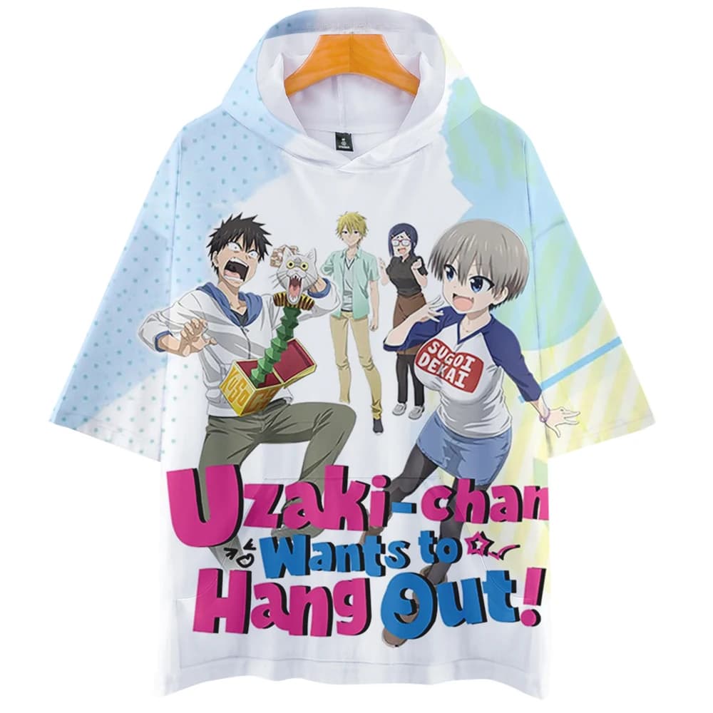 Anime Uzaki-Chan Wants To Hang Out Characters Short Sleeve Hoodie