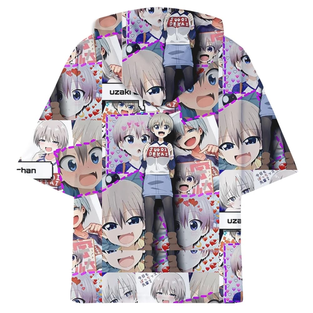 Uzaki-Chan Wants To Hang Out Hana Anime Short Sleeve Hoodie — detail 1