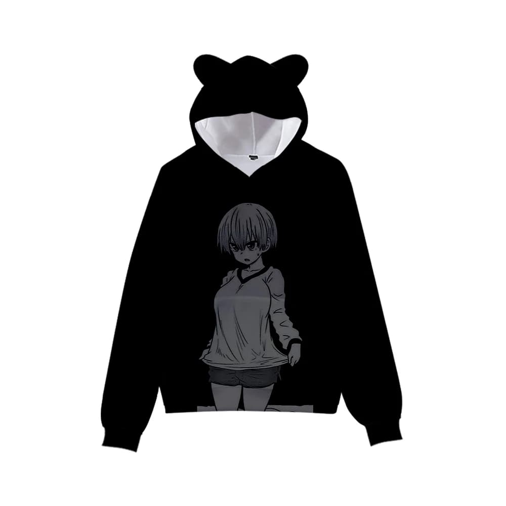 Uzaki-Chan Wants To Hang Out Anime Hana Printed Cat Ear Hoodie