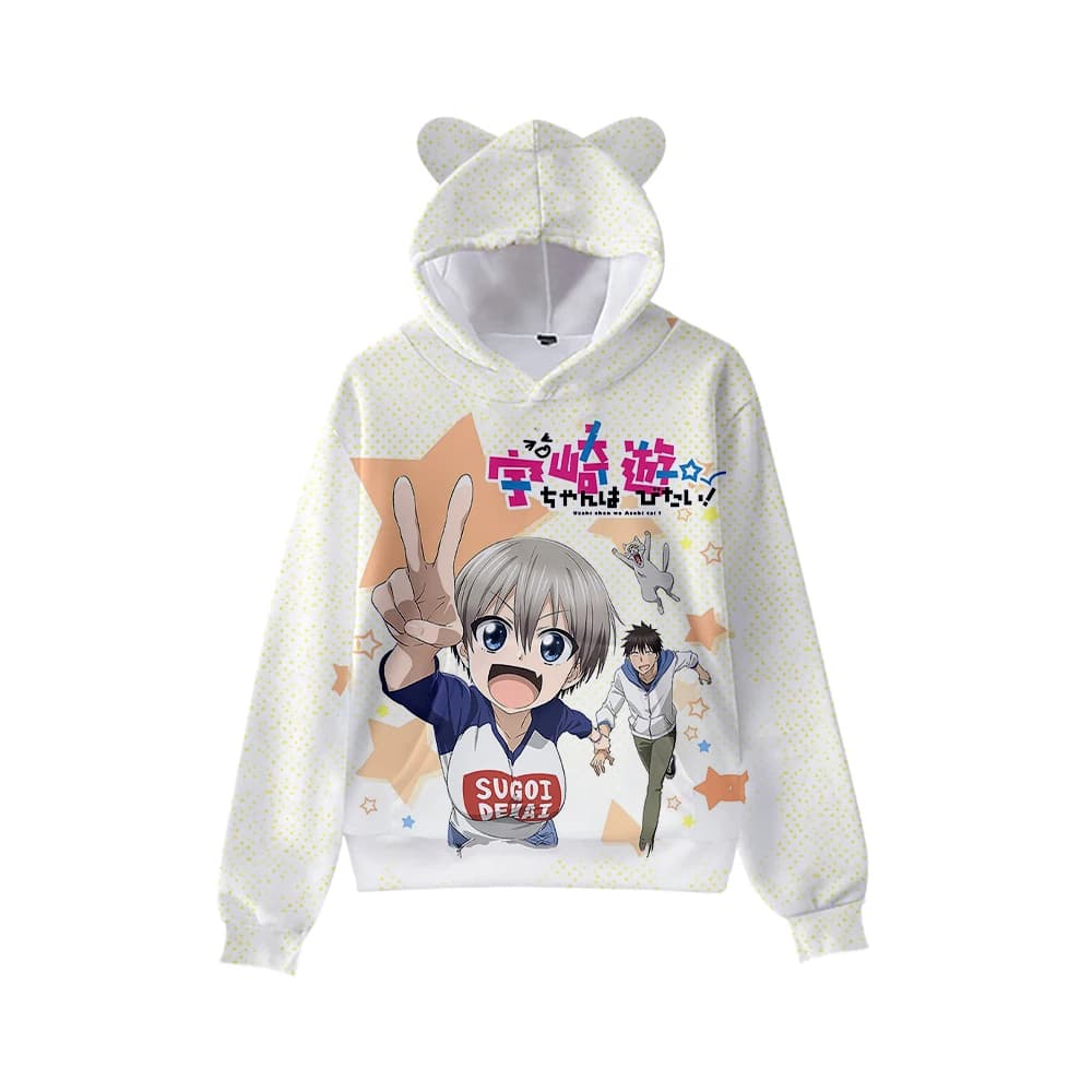Anime Uzaki-Chan Wants To Hang Out Shinichi And Hana Cat Ear Hoodie