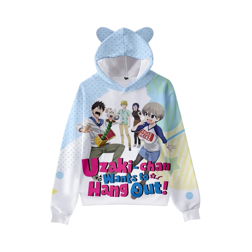 Anime Uzaki-Chan Wants To Hang Out Characters Cat Ear Hoodie