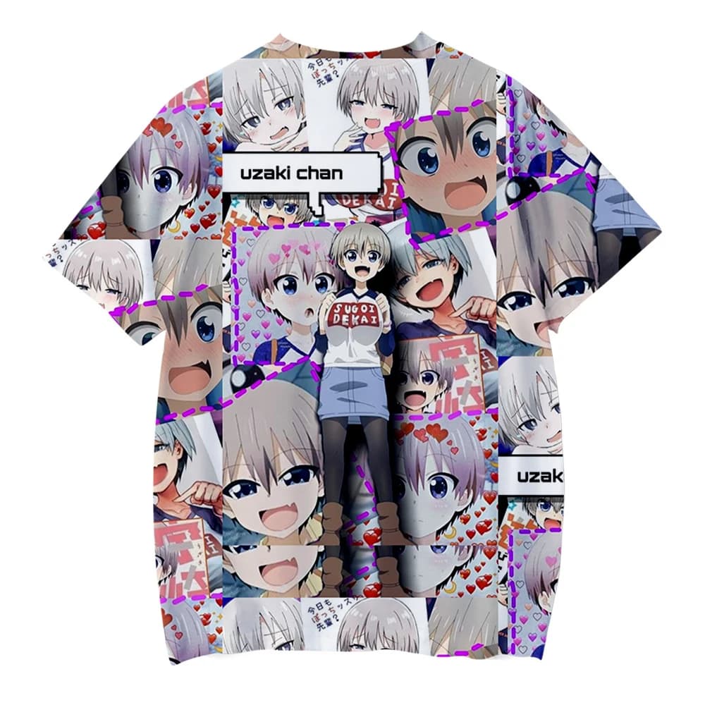 Uzaki-Chan Wants To Hang Out Season 2 Hana Anime 3D Print T-Shirt — detail 1