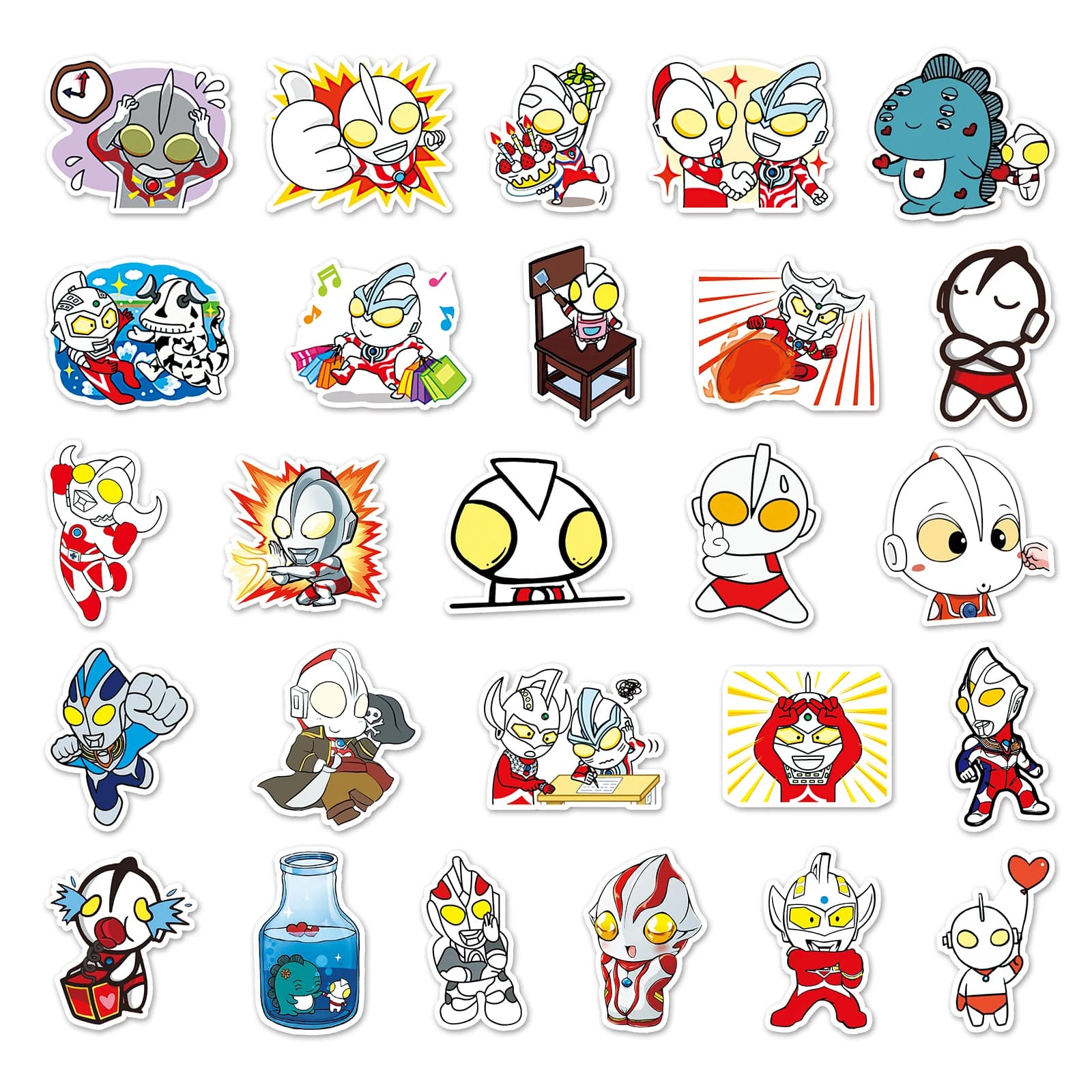 50Pcs Anime Ultraman Waterproof Stickers — detail 1