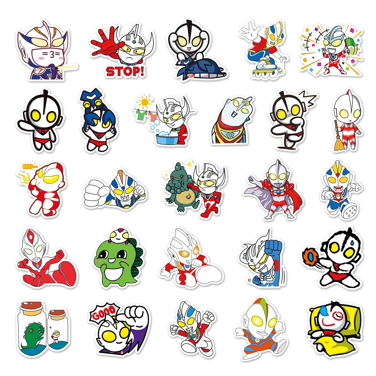 50Pcs Anime Ultraman Waterproof Stickers — detail 2