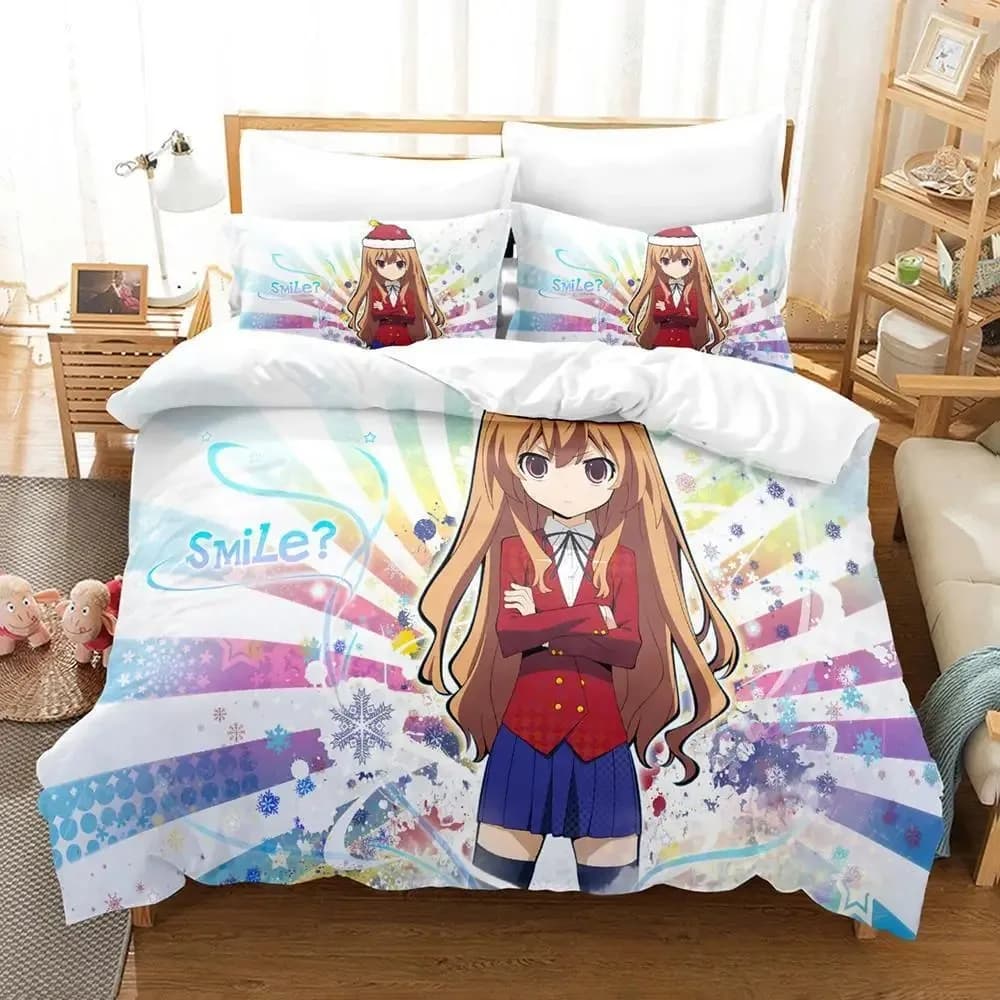 Toradora Bedding Set Single Twin Full Queen King Size Bed Set Adult Kid Bedroom Duvet cover Sets 3D Print Anime Bed Sheet Sets — detail 1