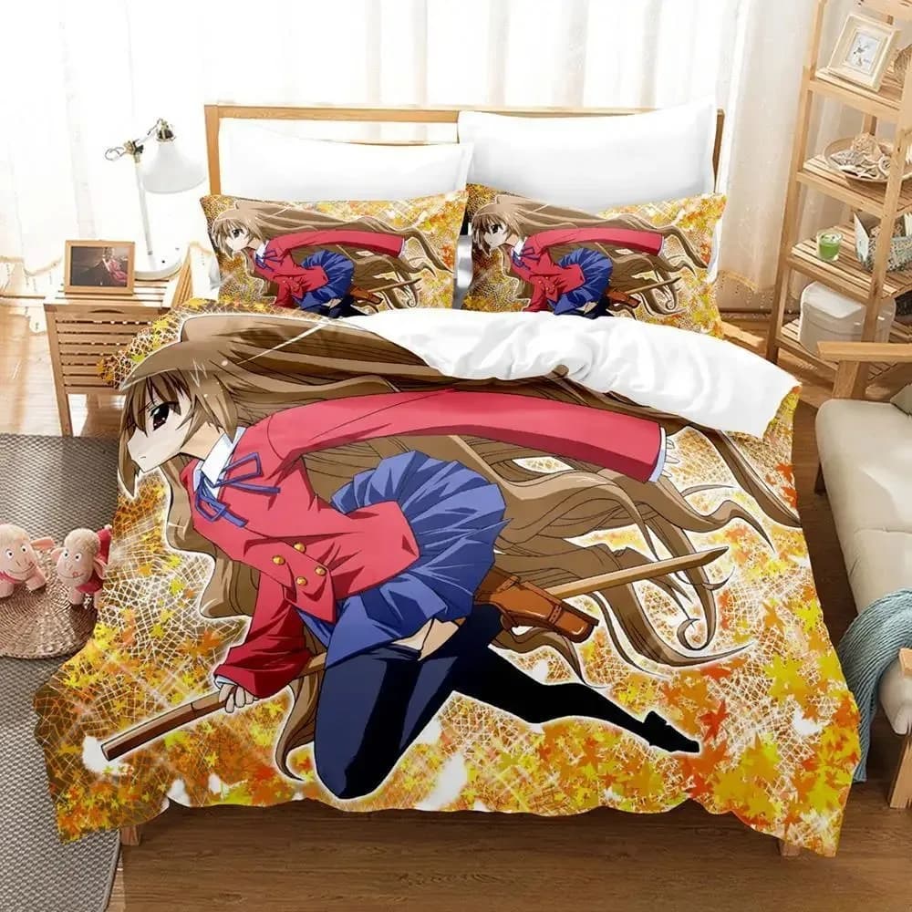Toradora Bedding Set Single Twin Full Queen King Size Bed Set Adult Kid Bedroom Duvet cover Sets 3D Print Anime Bed Sheet Sets