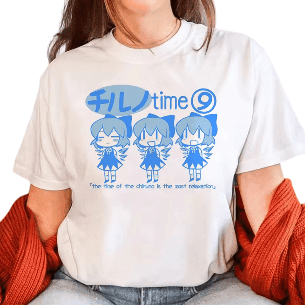 Anime Cirno Touhou Project Character Print T-Shirt