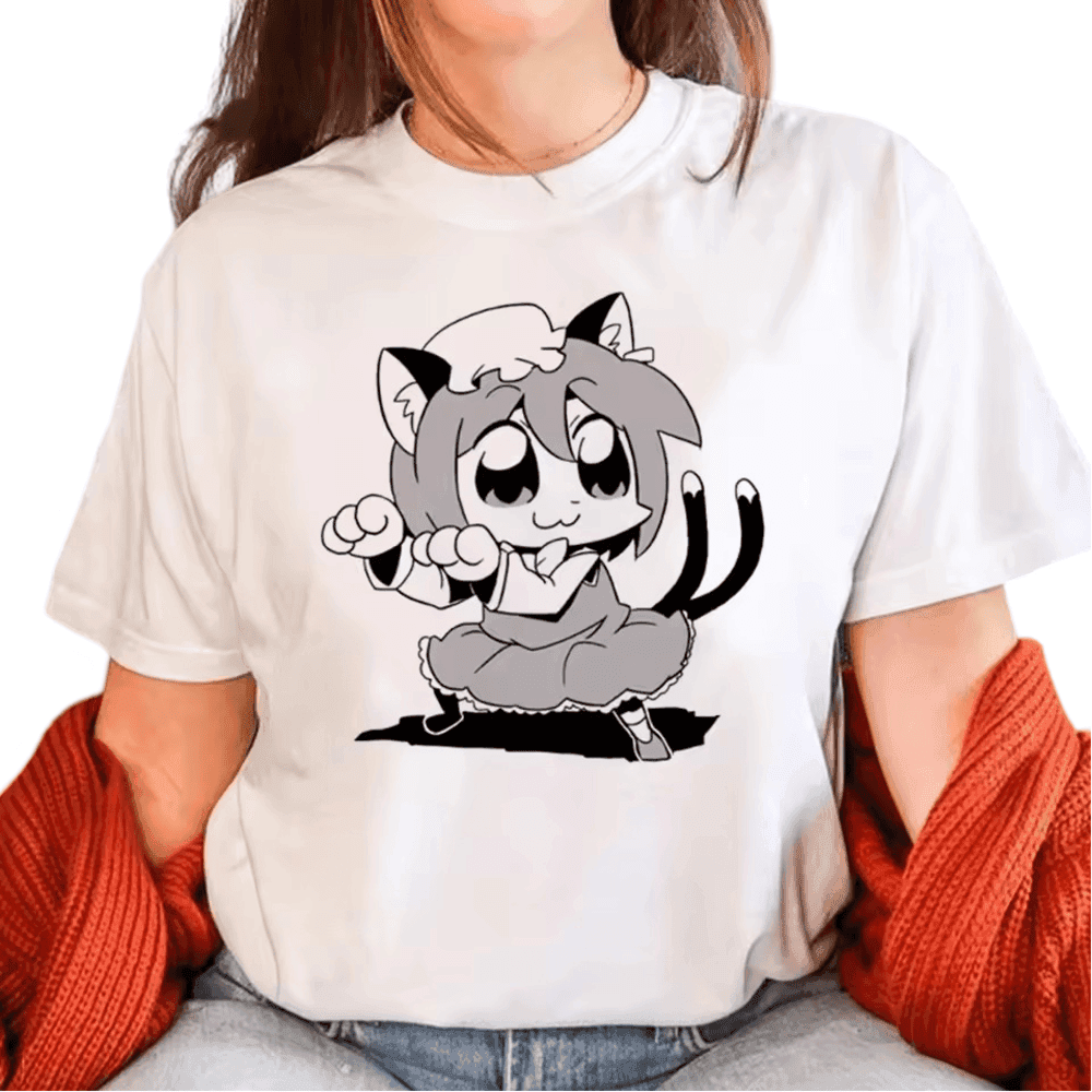 Anime Chen Touhou Project Character Print T-Shirt