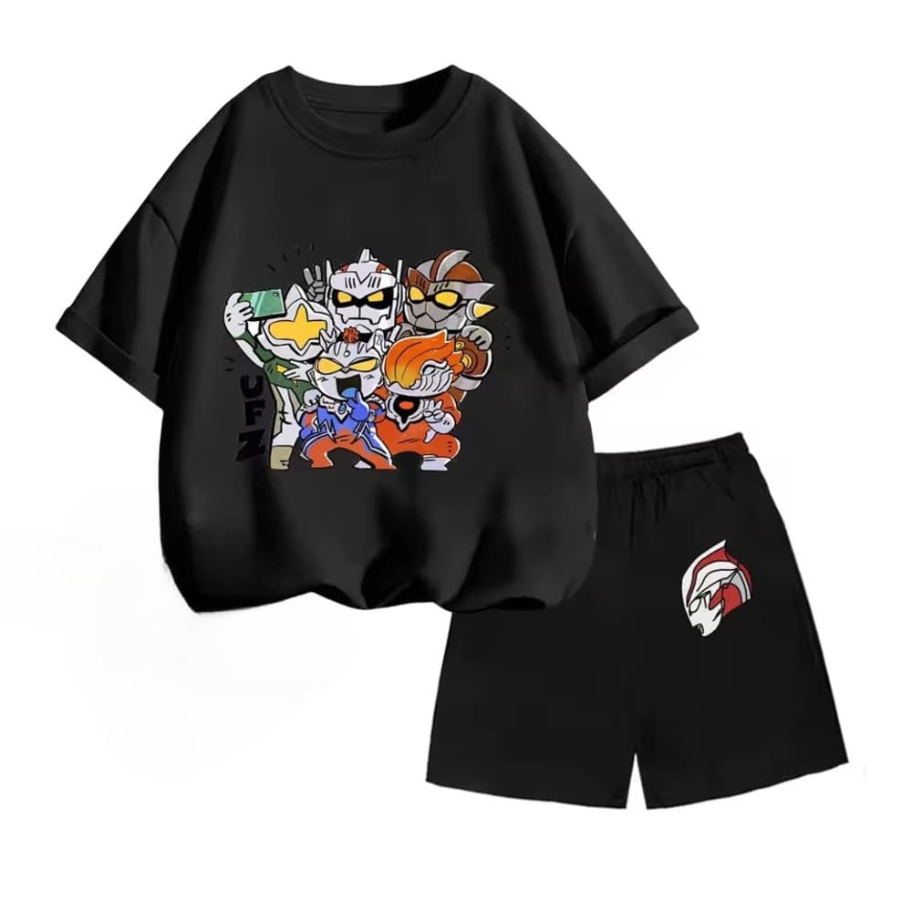 Anime Ultraman Printed T-Shirt And Shorts Children Suit