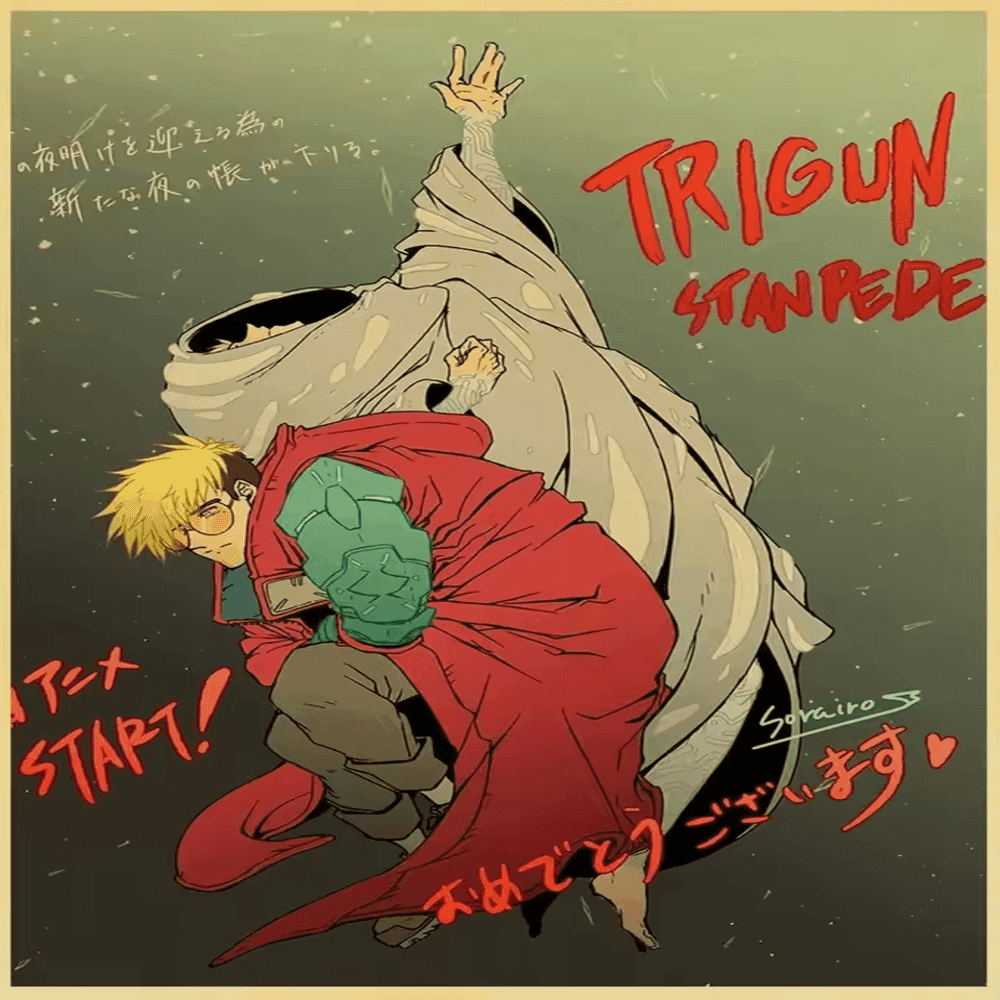 Trigun Vash The Stampede And Nicholas D. Wolfwood Anime Poster Wall Art