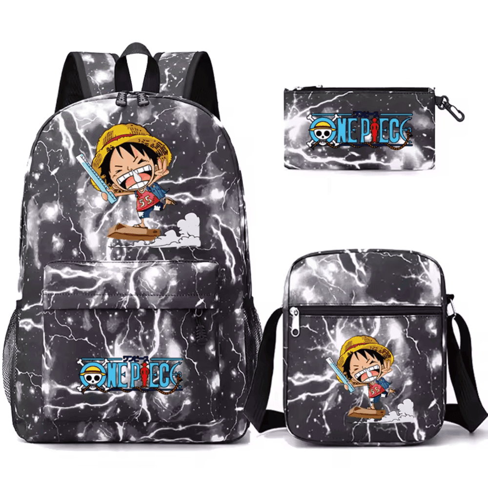 3 Pcs/Set Anime One Piece Little Monkey D. Luffy School Bag