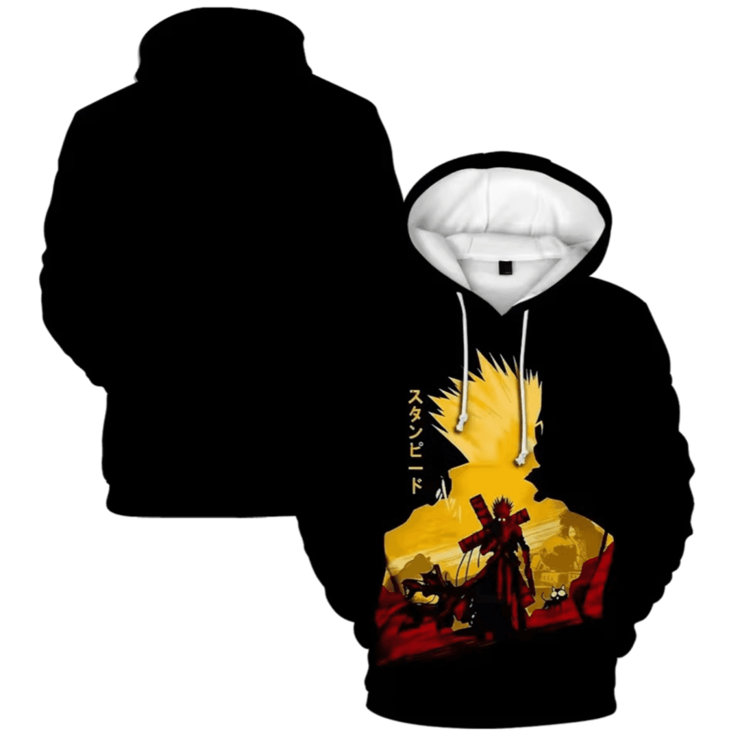 Trigun Anime Vash The Stampede 3D Printed Black Hoodie
